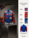 Men’s Blue & Red New York Basketball Leather Varsity Jacket – Vintage Bomber Jacket