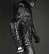 Men’s Black Leather Motorcycle Jacket – Futuristic Armored Biker Jacket