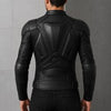 Men’s Black Leather Motorcycle Jacket – Futuristic Armored Biker Jacket